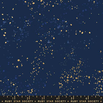 Ruby Star Society - Speckled CANVAS in Navy Metallic - cotton linen blend sewing fabric