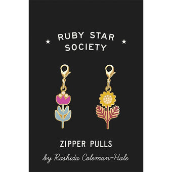 Ruby Star Society - Rashida Zipper Pulls - Flowers (set of 2)