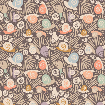 Art Gallery Fabrics - Slow Summer Collection - Snails in Driftwood - Quilting Cotton Fabric