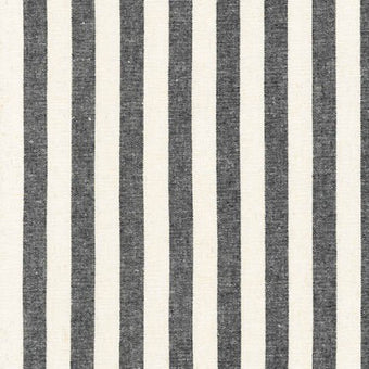 Essex Yarn Dyed Classic 1/2" Stripe (cotton / linen) in Black