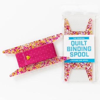 Quilt Binding Spool - Pink / Gold Glitter