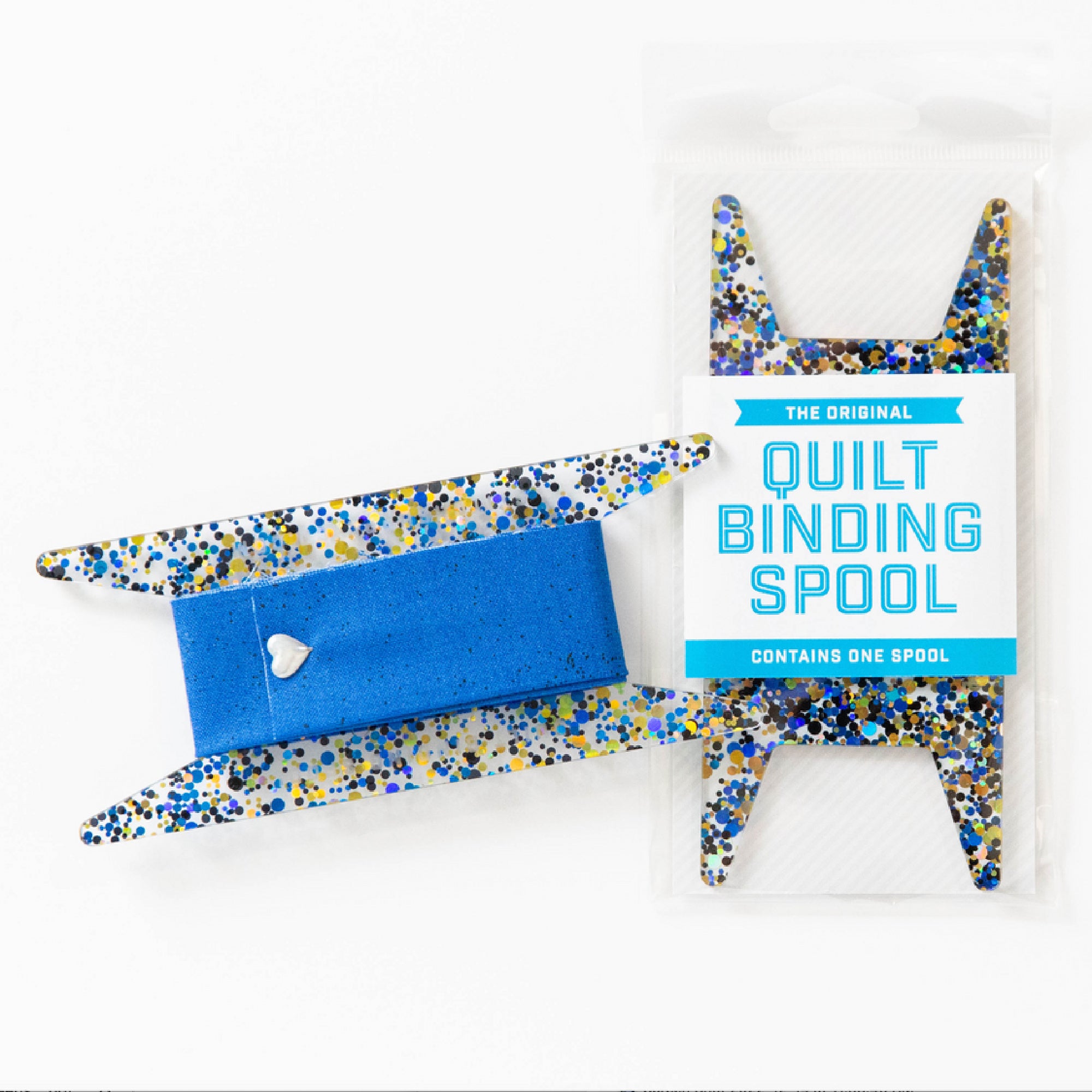 Quilt Binding Spool - Blue / Gold / Black Glitter | Bobbie Lou's Fabric ...