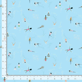 Dear Stella - Pineapple Crush Collection - Wild Swimming in Azure - Quilting Cotton Fabric