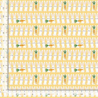 Dear Stella Bunny Stripe in Sunshine quilting cotton fabric