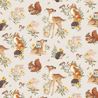 Dear Stella - Count on Me Collection - Fawn'd of You in Taupe - quilting cotton sewing fabric