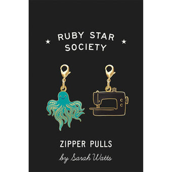 Ruby Star Society - Sarah Zipper Pulls - Sewing Machine and Octopus (set of 2)
