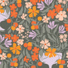 Art Gallery Fabrics - Tangerine Collection - Growing Centerpiece in Dusk - Quilting Cotton Fabric