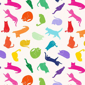 Dear Stella - Cat Lady 108" Wideback in Vanilla - quilting cotton sewing fabric
