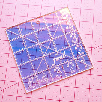 Feral Notions - Charm Square 5" Iridescent Quilting Ruler