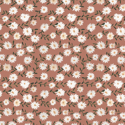 Figo Fabrics - Nature Trail Collection - Daisy in Rust - Quilting Cotton Fabric