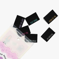 Kylie and the Machine (KATM) - Woven Sew-In Labels - Metallic Side Seam in Black (pack of 6)