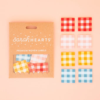 Woven Sew-In Labels - Gingham Multipack (pack of 8)