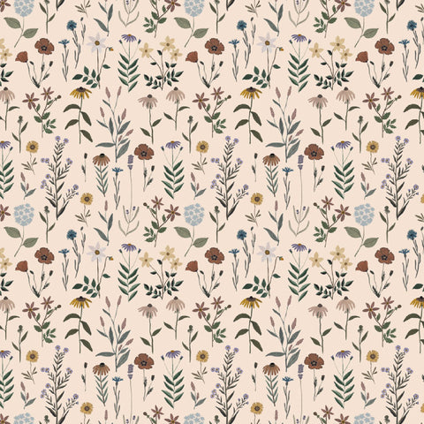 Figo Fabrics - Nature Trail Collection - Garden in Cream - Quilting Cotton Fabric