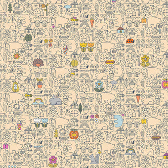 Cotton + Steel - Kanpeki Na Hi Collection by Hitomi Osumi - Asobo in Buttercup - Quilting cotton Fabric