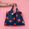 Meori Pocket Shopper - Reusable Strawberry Tote Bag