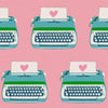 Ruby Star Society - Best Day Ever Collection - Typewriters CANVAS in Posy - cotton linen blend canvas sewing fabric