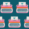 Ruby Star Society - Best Day Ever Collection - Typewriters CANVAS in Teal - cotton linen blend canvas sewing fabric