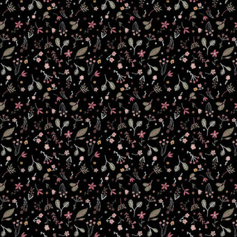 Figo Fabrics - Nature Trail Collection - Leaves in Black - Quilting Cotton Fabric