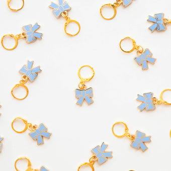 Sarah Hearts - Blue Bow Enamel Stitch Marker