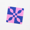 Sarah Hearts - Blue and Pink Quilt Block Sticker