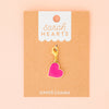 Sarah Hearts - Pink Heart Zipper Charm