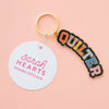 Sarah Hearts - Quilter Enamel Keychain