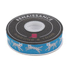 Ruby Star Society - Snow Leopards 7/8" Jacquard Ribbon in Blue - By the Yard