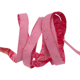 Ruby Star Society - Rashida Coleman Hale for Renaissance Ribbon - Speckled 3/8" Jacquard Ribbon in Pink - By the Yard