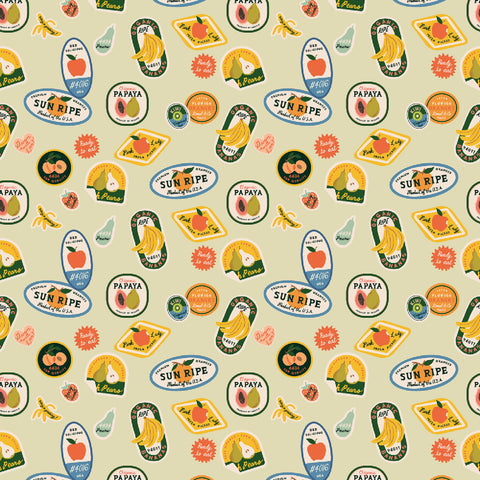 Fruit Stickers in Khaki