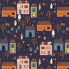 Rifle Paper Co. - Halloween II Collection - Halloween Night in Indigo Metallic - Quilting Cotton Fabric