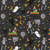 Rifle Paper Co. - Halloween III Collection - Halloween Party in Black Metallic - quilting cotton sewing fabric