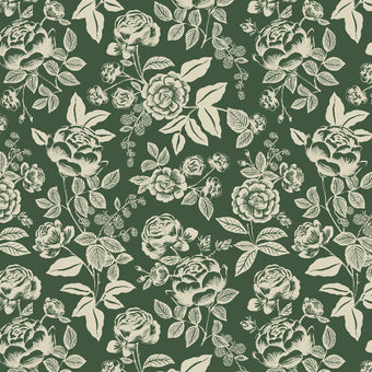 Rifle Paper Co. - English Rose Collection - English Rose in Hunter and Cream - Quilting Cotton Fabric