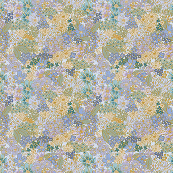 Rifle Paper Co. - English Rose Collection - Mimi in Blue Metallic - Quilting Cotton Fabric