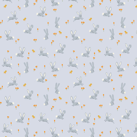 Rifle Paper Co. - Easter Collection - Easter Bunnies in Blue - Quilting Cotton Fabric