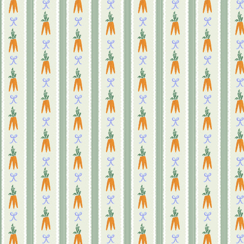 Rifle Paper Co. - Easter Collection - Carrot Patch in Mint - Quilting Cotton Fabric