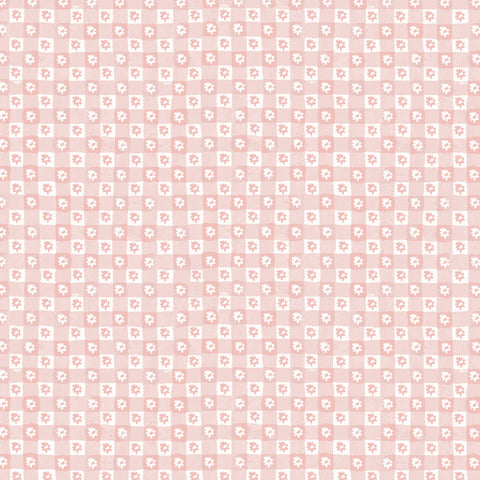 Rifle Paper Co. - Easter Collection - Daisy Gingham in Blush - Quilting Cotton Fabric