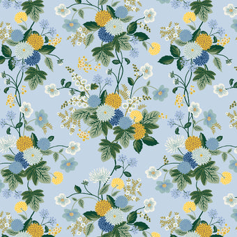 Rifle Paper Co. - Dahlia Collection - Dahlia in Blue - Quilting Cotton Fabric