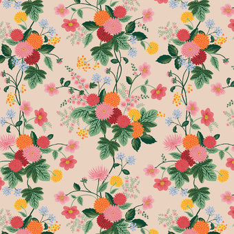 Rifle Paper Co. - Dahlia Collection - Dahlia in Blush - Quilting Cotton Fabric