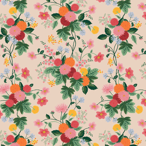 Rifle Paper Co. - Dahlia Collection - Dahlia in Blush - Quilting Cotton Fabric