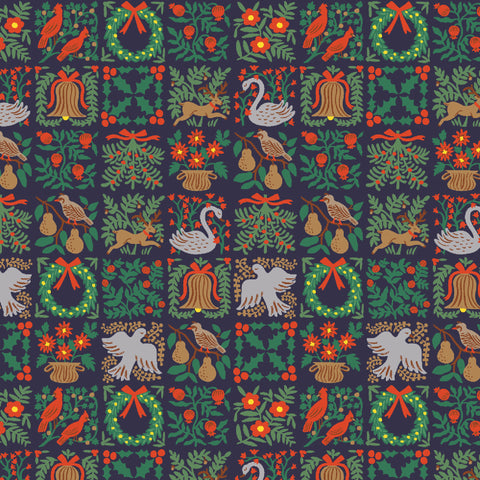 Holiday Tapestry in Navy