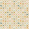 Rifle Paper Co. - Holiday Classics IV Collection - Holiday Argyle in Cream / Gold Metallic - Quilting Cotton Fabric