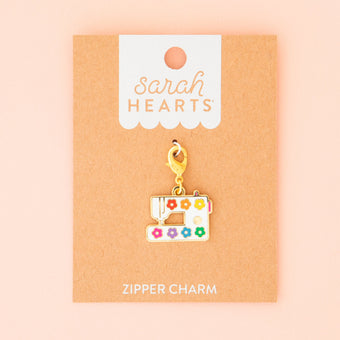 Sarah Hearts - Sewing Machine Zipper Charm