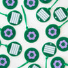 Smiley Daisy Luggage Tag in Green / Lavender