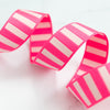 Bold Stripe Webbing 1.5" in Neon Pink / Off White - By the Yard