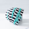 Zipper (30" length / size #5) in Black & White Stripe with Caribbean Zipper