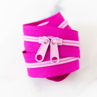 Zipper (30" length / size #5) in Jazzberry - magenta base with light lilac zipper