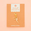 Sarah Hearts - Gold Stork Scissor Zipper Charm