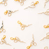 Sarah Hearts - Gold Stork Scissor Zipper Charm