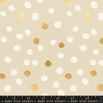 Chunky Dots in Sandbox / Gold Metallic