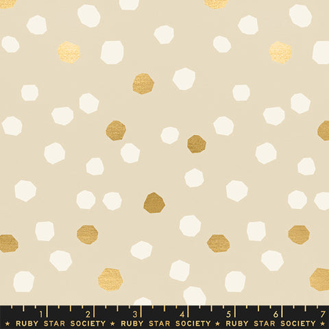 Chunky Dots in Sandbox / Gold Metallic